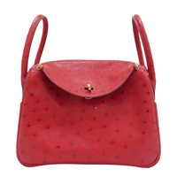 紅色 Ostrich鴕鳥皮 Lindy 26 兩用包【HERMES 愛馬仕】 MM 009 NG