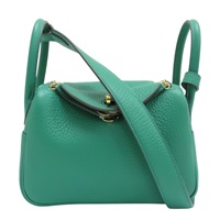 Mini Lindy 兩用包 Vert Jade 帝王綠 Tourillon牛皮 W刻 金扣