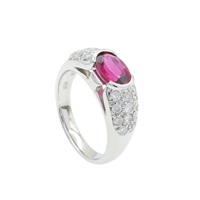 PT900 鉑金 紅碧璽 戒指 #13.5 Tourmaline 10.75g