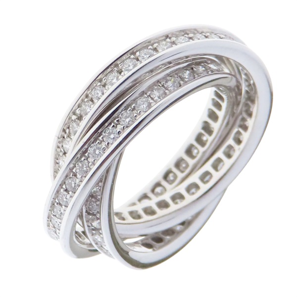 18K 白金 鑽石 三環 戒指 Diamond Ring 9.3g