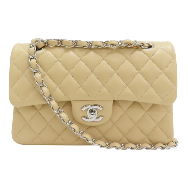 【再降價】米色 菱格紋 羊皮 COCO 23 鍊帶 肩背包 無卡【CHANEL 香奈兒】 A01113