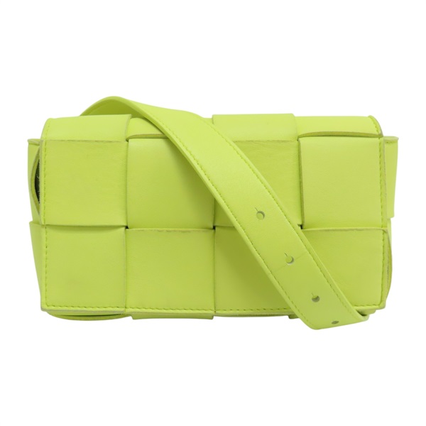 【再降價】萊姆黃 皮革 編織 Cassette Belt 腰包【BOTTEGA VENETA BV 寶緹嘉】