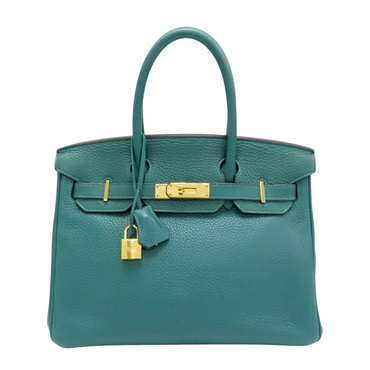 孔雀石綠 Togo牛皮 Birkin 30 柏金包 手提包 T刻 金扣