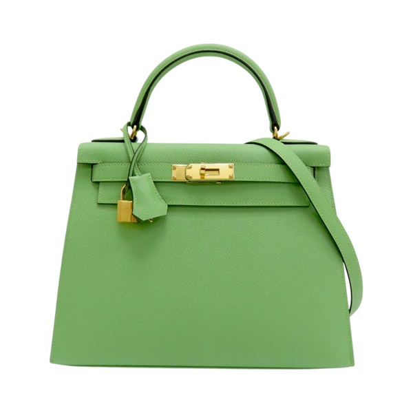 【再降價】酪梨綠 Epsom皮革 Kelly 28 凱莉包 兩用包【HERMES 愛馬仕】 HT 779 MU