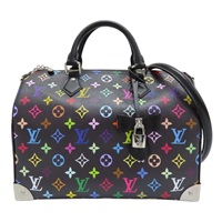 黑色 彩色原花 帆布 x TM Speedy Soft 30 兩用包 M13257