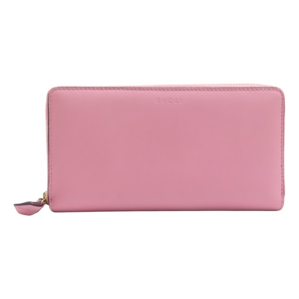 粉色 牛皮 拉鍊 長夾 410102