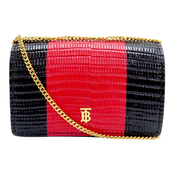 紅色 黑色 牛皮 鍊帶 扣式零錢包 肩背包