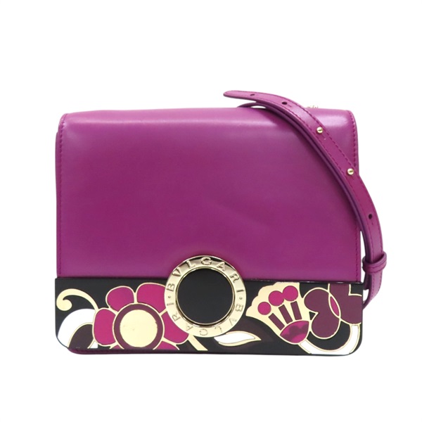 【再降價】桃紅色 皮革 Fiore Perspicio 鍊帶肩背包【BVLGARI 寶格麗】