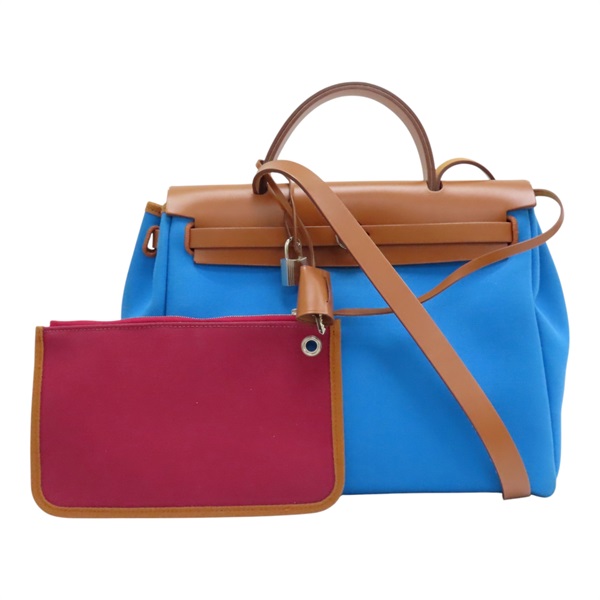 藍色 棕色 帆布 HERBAG ZIP RETOURNE 31 兩用包 Y刻