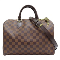棕色 棋盤格 帆布 Speedy Bandouliere 30 兩用包 N41183
