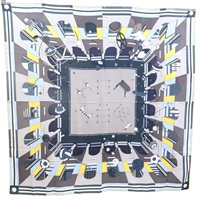 【再降價】黃/綠/藍色 羊毛 圍巾 140X140【HERMES 愛馬仕】