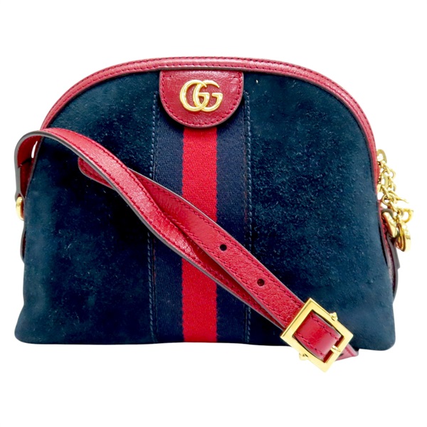 藍色 紅色 麂皮 Ophidia Web 肩背包