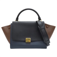 【再降價】黑 藍 咖色 牛皮 Trapeze 兩用包【CELINE 賽琳】