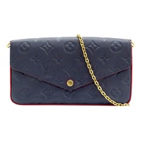 【再降價】藍色 牛皮 壓紋 Pochette Felicie 肩背包【LOUIS VUITTON LV 路易威登】 M64099
