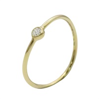 18K 黃金 鑽石 Wave Single Row 戒指 #12.5【Tiffany & Co 蒂芬妮】