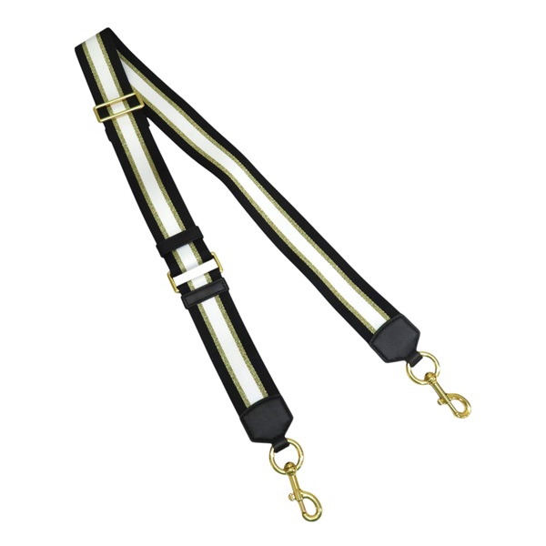 黑白金 帆布 背帶