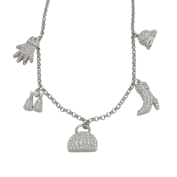 銀色金屬 時尚造型 墜飾 項鍊【SWAROVSKI 施華洛世奇】 835003