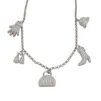 銀色金屬 時尚造型 墜飾 項鍊【SWAROVSKI 施華洛世奇】 835003