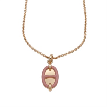 玫瑰金 金屬 粉色 Mini Maillon 項鍊【HERMES 愛馬仕】 H100053FOE8