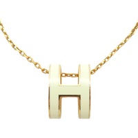 白色漆面 金色鍍金 POP H 項鏈【HERMES 愛馬仕】