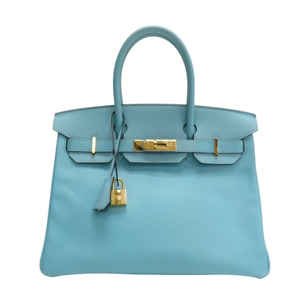 珊瑚藍 皮革 Birkin 30 柏金包 手提包 T刻/TI/004/DZ