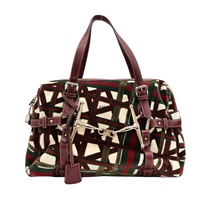 彩帶絨布 紅色皮革 85th Anniversary Hobo 肩背包