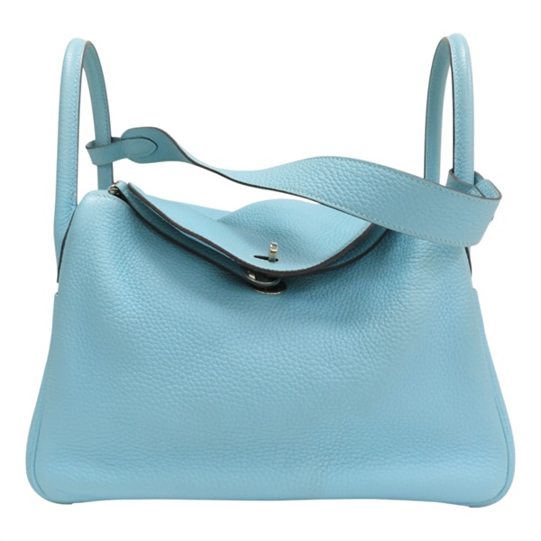 環礁藍色 Togo 牛皮 Lindy 30 肩背包 筆跡 筆跡