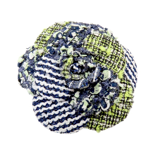 藍綠色 山茶花 胸針