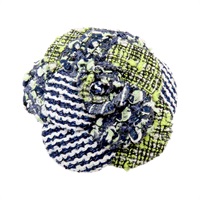 藍綠色 山茶花 胸針