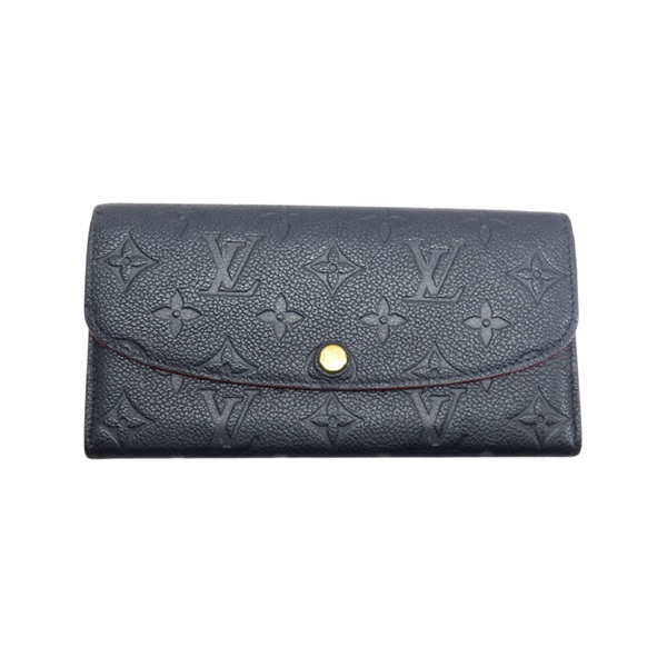 藍色 壓紋皮革 EMILIE 扣式 長夾 M649417