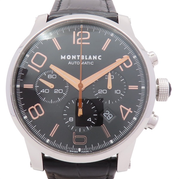 黑色錶盤 皮帶 不鏽鋼 Timewalker 腕錶 101548【Montblanc 萬寶龍】 101548