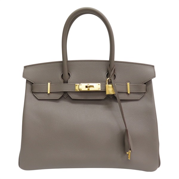 錫器灰 皮革 Birkin30 手提包 Z MS 007 BP
