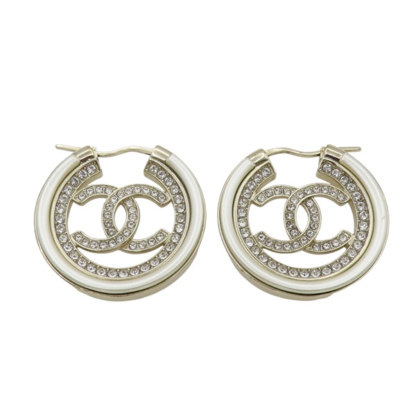 CC 金屬 圓形圈圈耳環【CHANEL 香奈兒】
