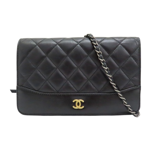 黑色 菱格紋 牛皮 GABRIELLE系列 WOC 肩背包