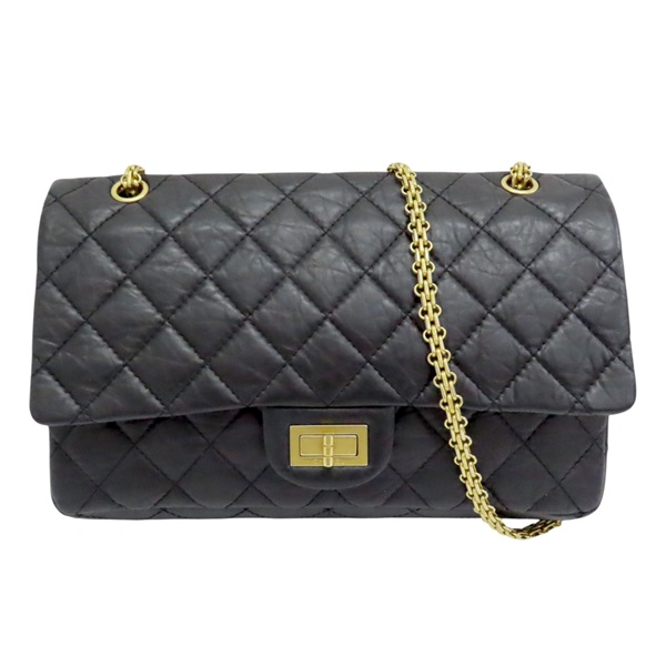 黑色 菱格紋 牛皮 2.55 鍊帶 肩背包【CHANEL 香奈兒】 A37587