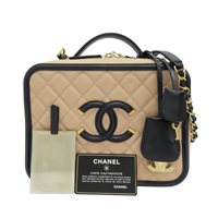 粉/黑色 荔枝紋牛皮 雙C LOGO 兩用包 A93344