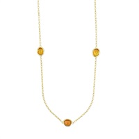 14K 黃金 黃色寶石 長項鍊 Citrine 13.6g