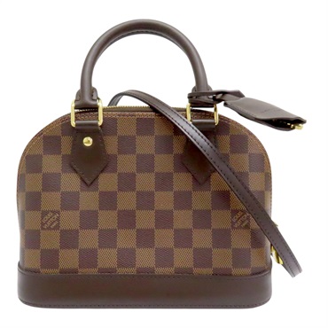 棕色 棋盤格 帆布 DAMIER ALMA BB 兩用包 N41221