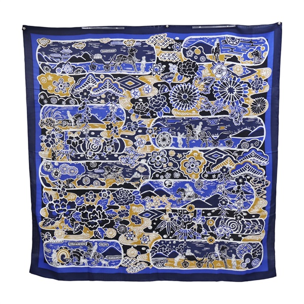 藍色 羊毛 絲巾 243530S 09