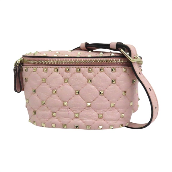 粉色 牛皮 腰包