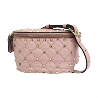 粉色 牛皮 腰包