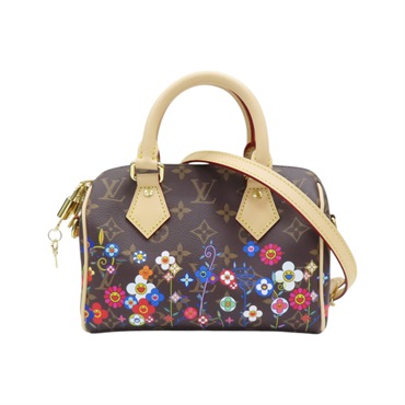 棕色 原花 帆布 TM Speedy Bandouliere 20 兩用包 M14175