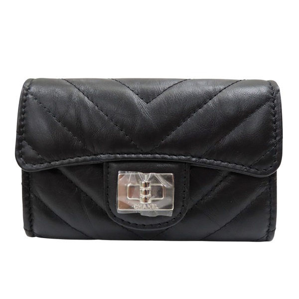 黑色 牛皮 2.55 扣式 名片夾