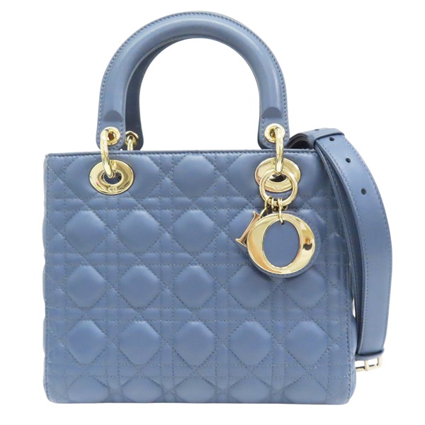 藍色 籐格紋 羊皮 Lady Dior 两用包【Dior 迪奧】