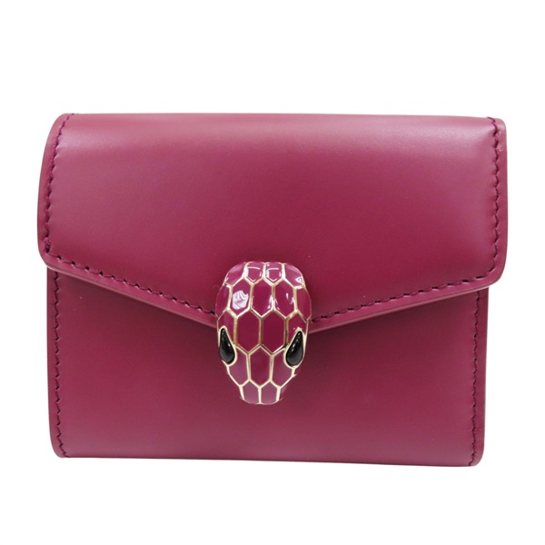 桃紅色 Serpenti Forever 三折式皮夾【BVLGARI 寶格麗】