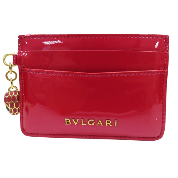 紅色 漆皮皮革 名片夾