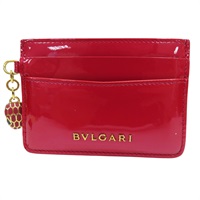 紅色 漆皮皮革 名片夾