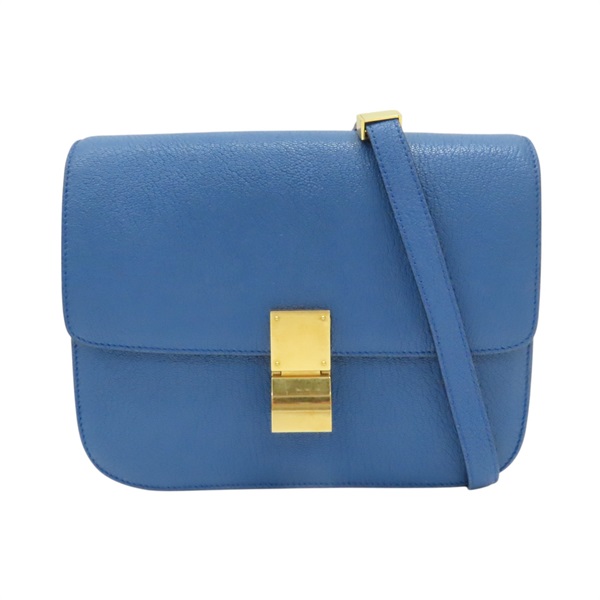藍色 牛皮 Classic Box 肩背包