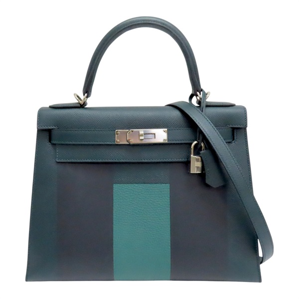 綠色 Epsom 牛皮 Kelly 28 凱莉包 兩用包 C刻 銀扣【HERMES 愛馬仕】