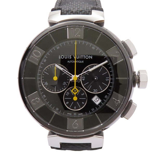 黑色錶盤 皮帶 Tambour 腕錶【LOUIS VUITTON LV 路易威登】 Q102U